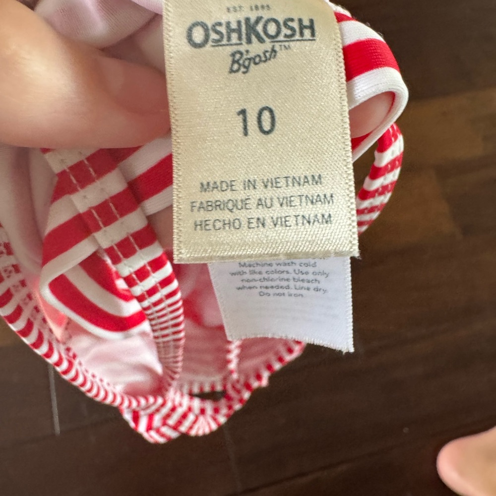 OshKosh B'gosh Red and White Striped Swimwear - Picture 2 of 3